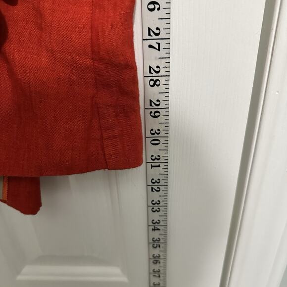 Coldwater Creek Jacket Open Front Jacket Orange Linen Blazer Size 16 New - Picture 5 of 9